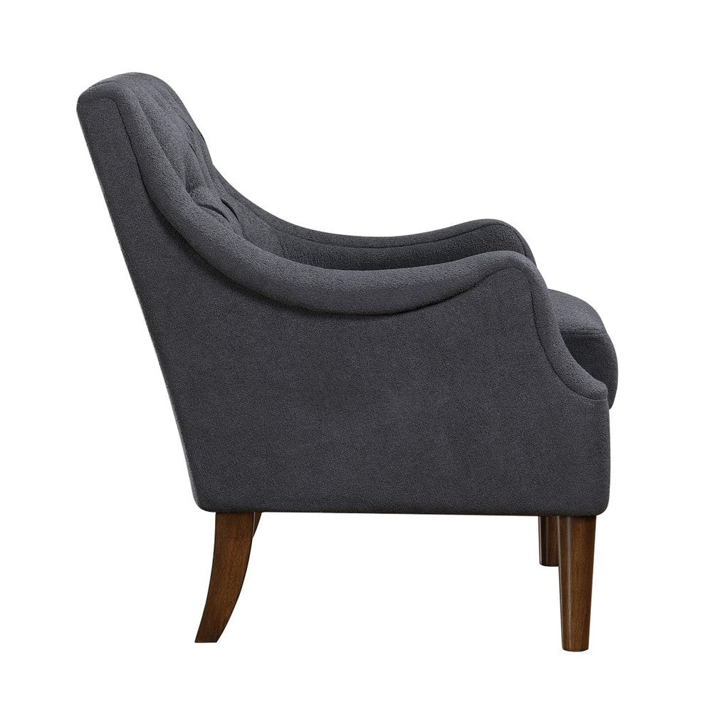 Jea Modern Accent Armchair | Button Tufted Dark Gray Boucle BM336011