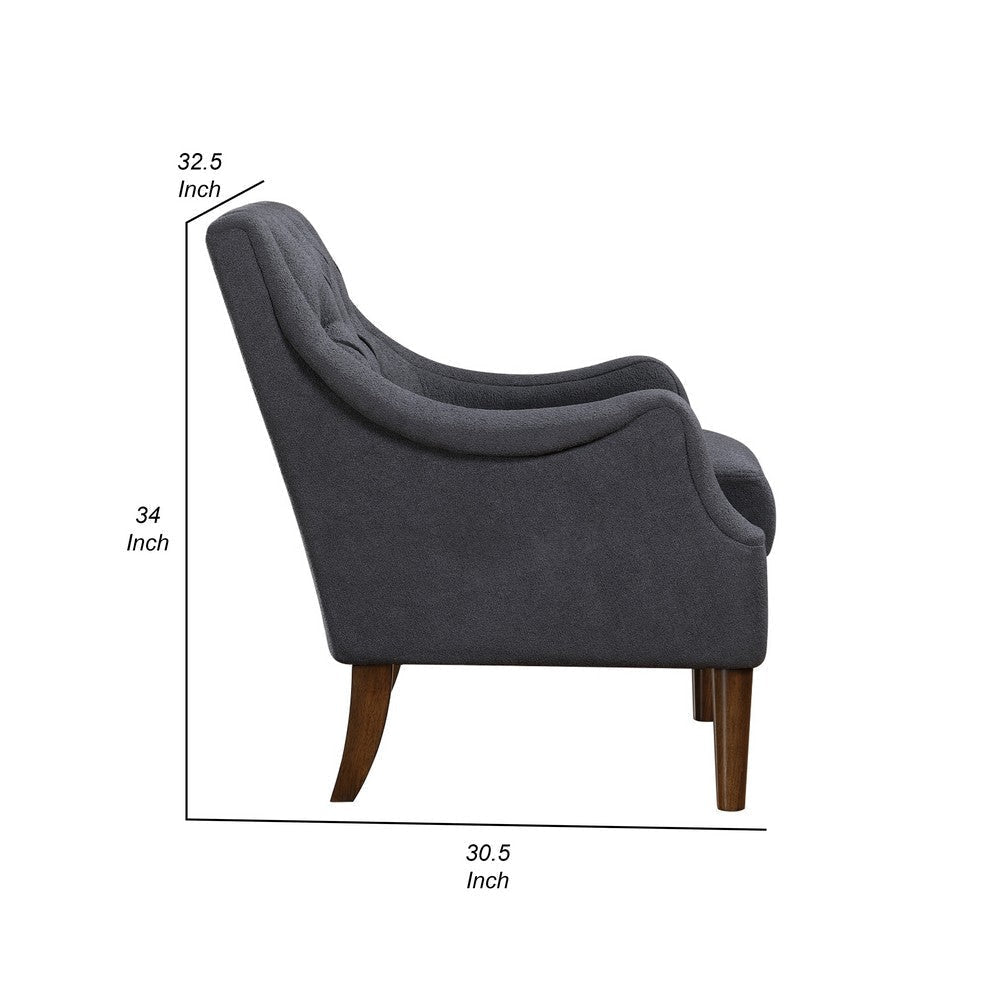 Jea Modern Accent Armchair | Button Tufted Dark Gray Boucle BM336011
