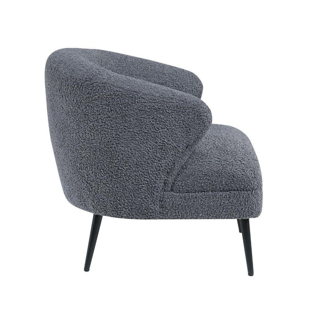 Neda Accent Chair | Soft Dark Gray Boucle | Curved Barrel Back BM336014