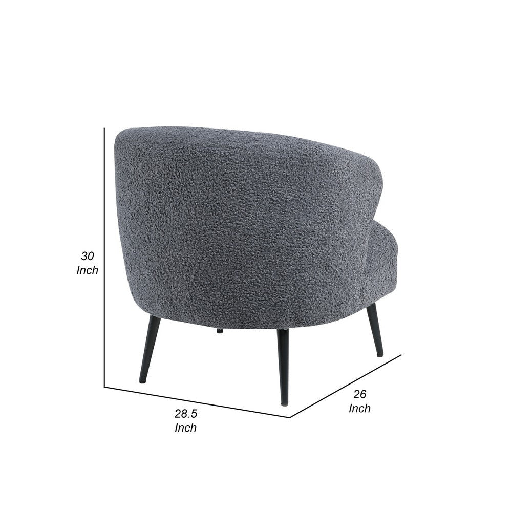 Neda Accent Chair | Soft Dark Gray Boucle | Curved Barrel Back BM336014