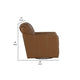 Vemy Swivel Chair | Vertical Channel Tufted Back | Brown Faux Leather BM336016