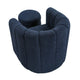 Noa Swivel Chair and Ottoman | Channel Tufted Curved Blue Boucle BM336017