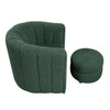 Noa Swivel Chair and Ottoman | Channel Tufted Curved Sea Green Boucle BM336018