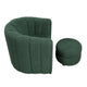Noa Swivel Chair and Ottoman | Channel Tufted Curved Sea Green Boucle BM336018