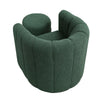 Noa Swivel Chair and Ottoman | Channel Tufted Curved Sea Green Boucle BM336018