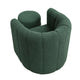 Noa Swivel Chair and Ottoman | Channel Tufted Curved Sea Green Boucle BM336018