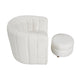 Noa Swivel Chair and Ottoman | Channel Tufted Curved Back White Boucle BM336019