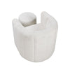 Noa Swivel Chair and Ottoman | Channel Tufted Curved Back White Boucle BM336019