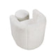 Noa Swivel Chair and Ottoman | Channel Tufted Curved Back White Boucle BM336019