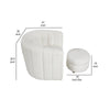 Noa Swivel Chair and Ottoman | Channel Tufted Curved Back White Boucle BM336019