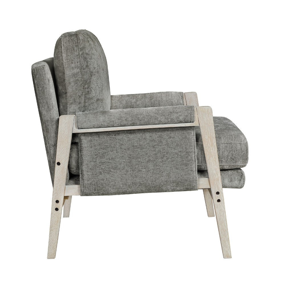 Mao Accent Armchair | Removable Cushion Cover | Brownish Gray Chenille BM336020