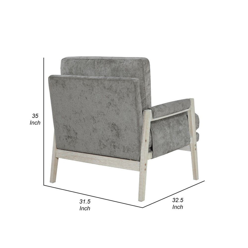 Mao Accent Armchair | Removable Cushion Cover | Brownish Gray Chenille BM336020