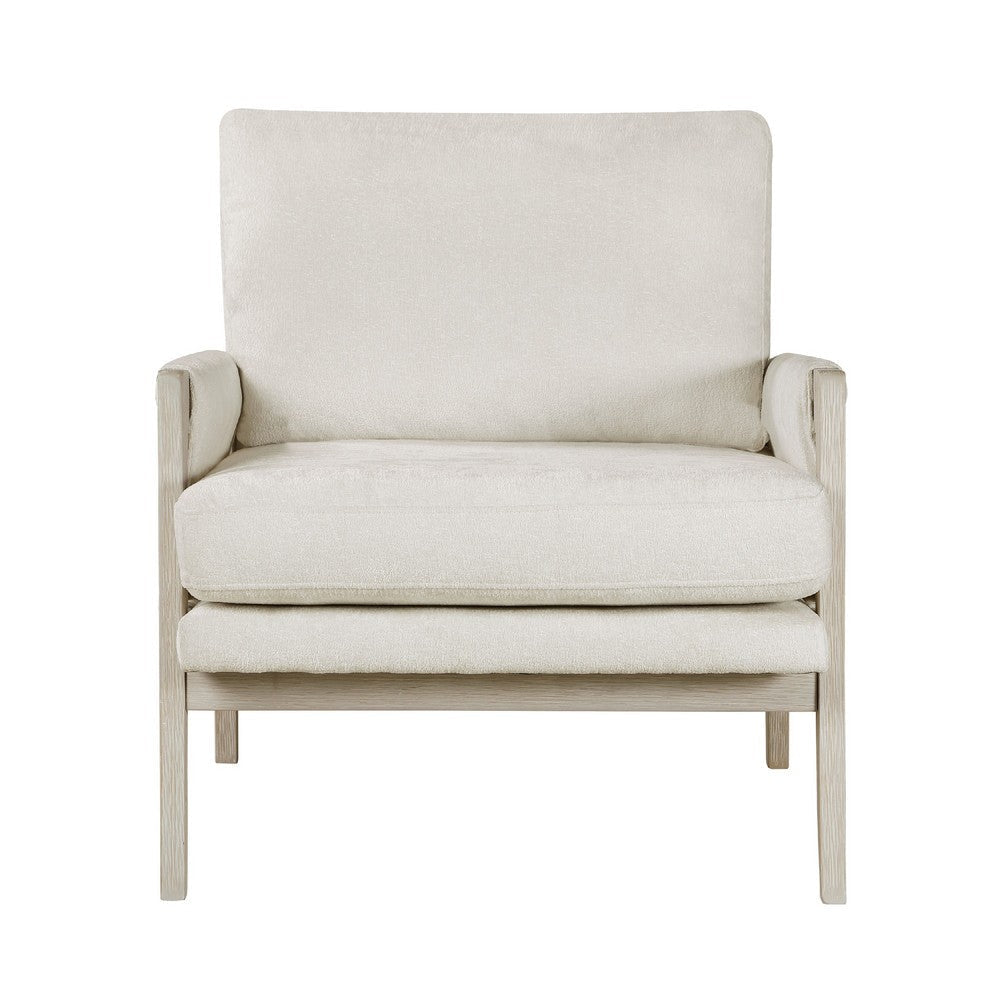Mao Accent Armchair | Removable Cushion Cover | Soft Ivory Chenille BM336021