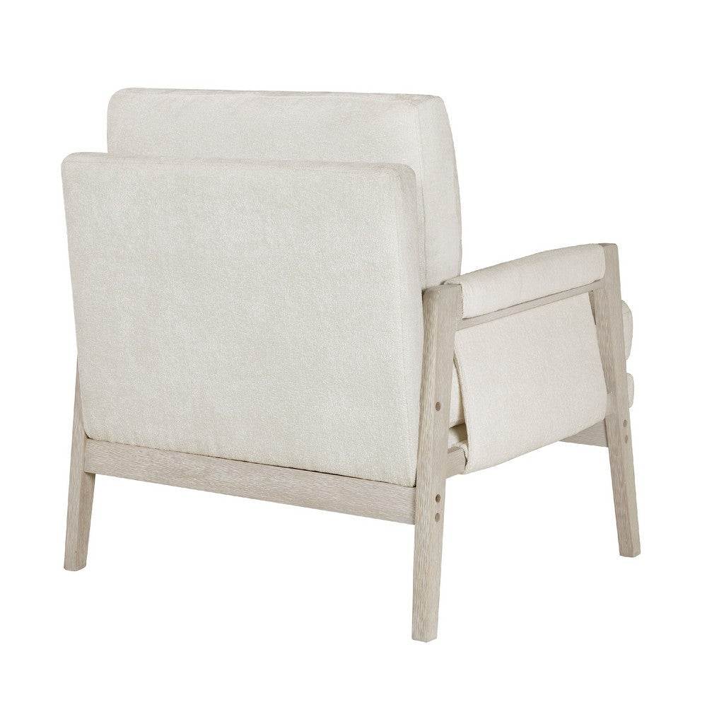 Mao Accent Armchair | Removable Cushion Cover | Soft Ivory Chenille BM336021