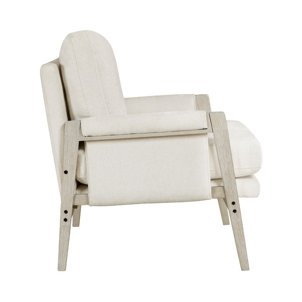 Mao Accent Armchair | Removable Cushion Cover | Soft Ivory Chenille BM336021