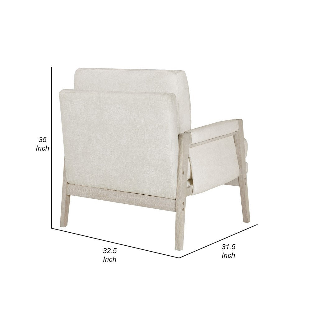 Mao Accent Armchair | Removable Cushion Cover | Soft Ivory Chenille BM336021
