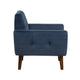 Roa Accent Armchair | Navy Blue Velvet | Tufted Back w Tapered Legs BM336023