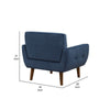 Roa Accent Armchair | Navy Blue Velvet | Tufted Back w Tapered Legs BM336023