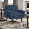 Roa Accent Armchair | Navy Blue Velvet | Tufted Back w Tapered Legs
