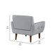 Roa Accent Armchair | Light Gray Velvet | Tufted Back w Tapered Legs BM336024