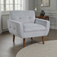 Roa Accent Armchair | Light Gray Velvet | Tufted Back w Tapered Legs