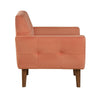 Roa Accent Armchair | Coral Orange Velvet | Tufted Back w Tapered Legs BM336025