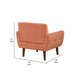 Roa Accent Armchair | Coral Orange Velvet | Tufted Back w Tapered Legs BM336025