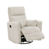 Rix Swivel Glider Recliner Chair w 2 Lumbar Pillows | Beige Corduroy BM336026