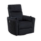 Rix Swivel Glider Recliner Chair w 2 Lumbar Pillows | Black Corduroy