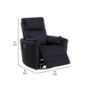 Rix Swivel Glider Recliner Chair w 2 Lumbar Pillows | Black Corduroy BM336027