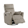 Rix Swivel Glider Recliner Chair | 2 Pillows | Taupe Brown Corduroy BM336028