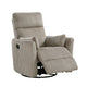 Rix Swivel Glider Recliner Chair | 2 Pillows | Taupe Brown Corduroy BM336028