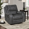Dean Swivel Recliner Chair | Pillow Tufted Gray Faux Leather