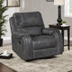 Dean Swivel Recliner Chair | Pillow Tufted Gray Faux Leather