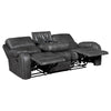 Dean Reclining Sofa | Pillow Tufted Gray Faux Leather 87’’ BM336033