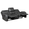 Dean Reclining Sofa | Pillow Tufted Gray Faux Leather 87’’ BM336033