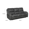 Dean Reclining Sofa | Pillow Tufted Gray Faux Leather 87’’ BM336033