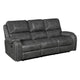 Dean Reclining Sofa | Pillow Tufted Gray Faux Leather 87"