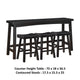 Casy 4pc Counter Height Table Set | 3 Contoured Stools | Black Wood BM336034