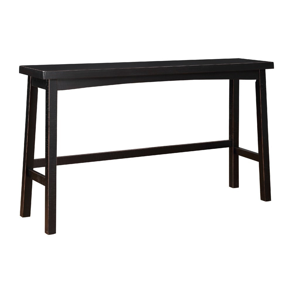 Casy 4pc Bar Height Table Set | 3 Contoured Stools | Black Rubberwood BM336035
