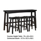 Casy 4pc Bar Height Table Set | 3 Contoured Stools | Black Rubberwood BM336035