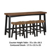 Casy 4pc Counter Height Table Set | 3 Contour Stools | Black and Brown BM336036