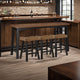 Casy 4pc Counter Height Table Set | 3 Contour Stools | Black and Brown