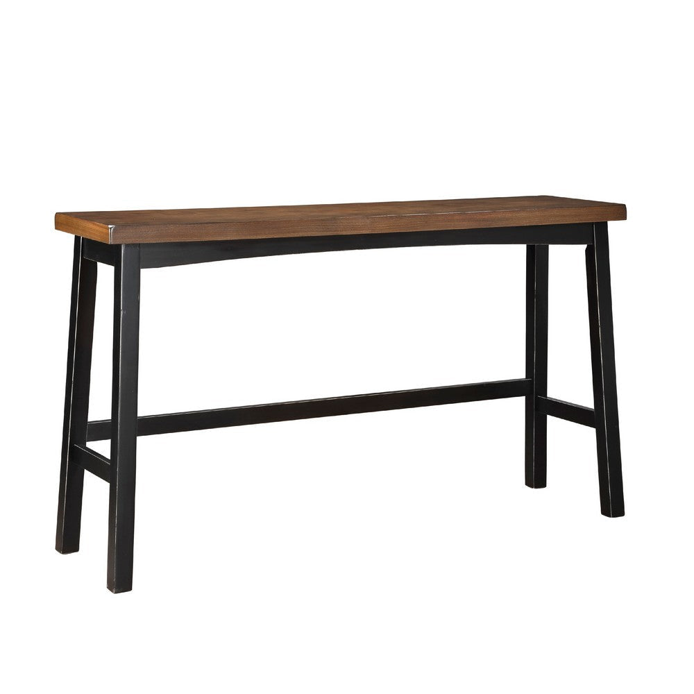 Casy 4pc Bar Height Table Set | 3 Contour Stools | Black Brown Wood BM336037