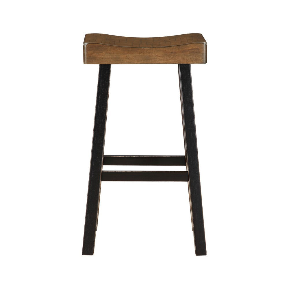 Casy 4pc Bar Height Table Set | 3 Contour Stools | Black Brown Wood BM336037
