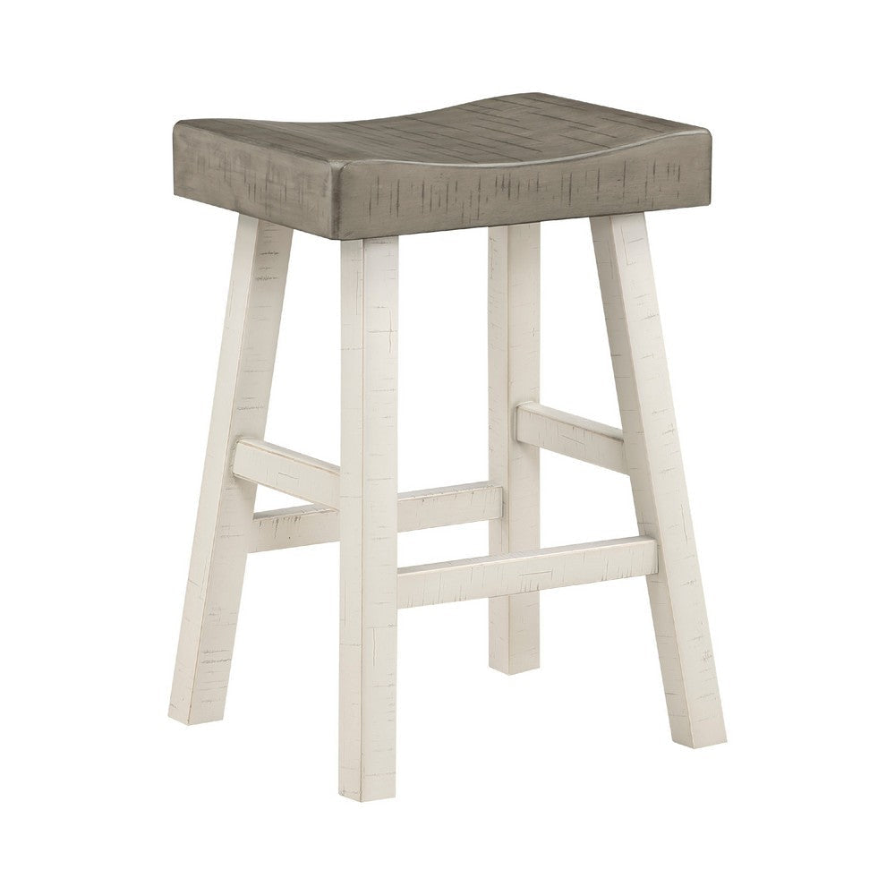 Casy 4pc Counter Height Table Set | 3 Contour Stools | White and Brown BM336038