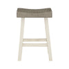 Casy 4pc Counter Height Table Set | 3 Contour Stools | White and Brown BM336038