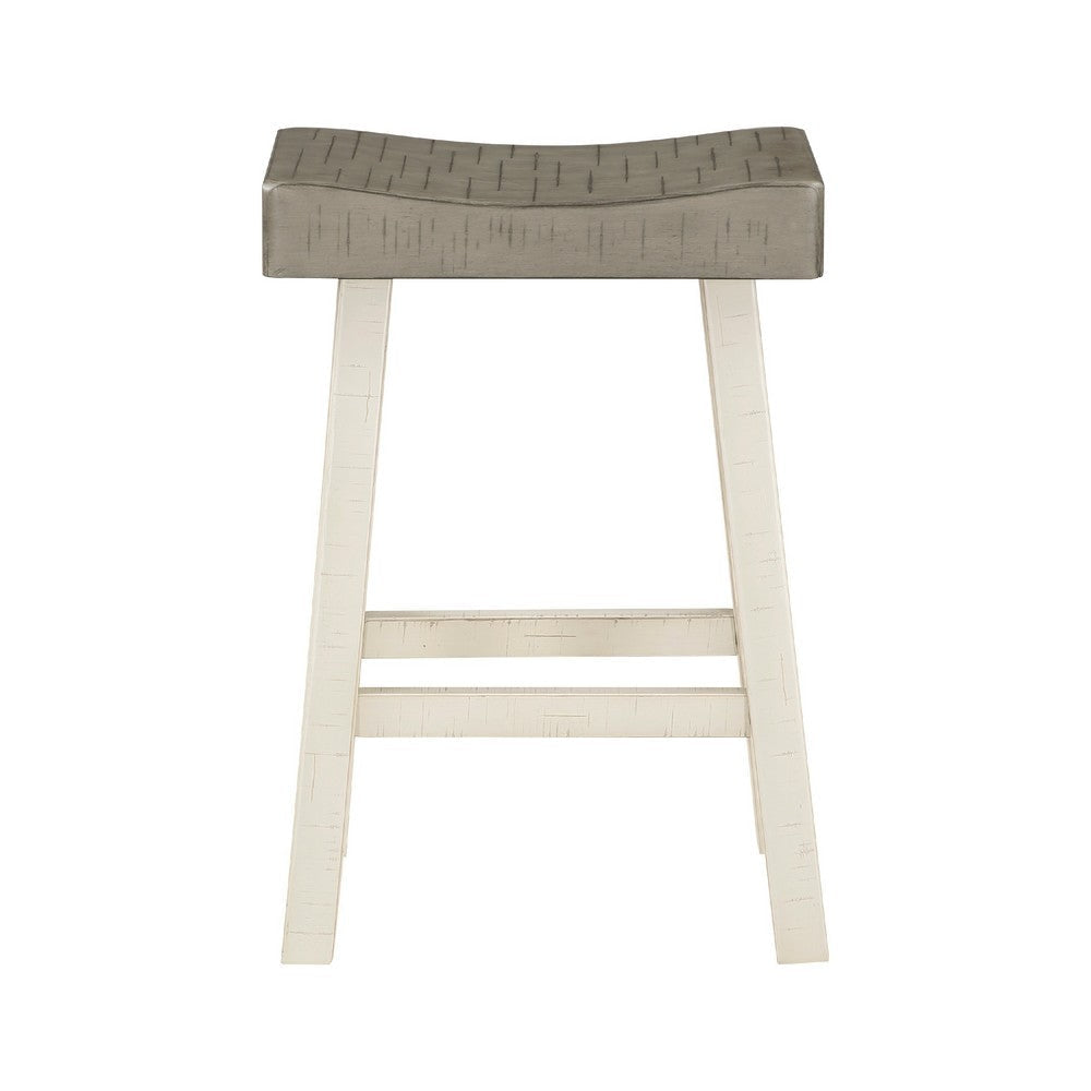 Casy 4pc Counter Height Table Set | 3 Contour Stools | White and Brown BM336038