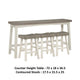 Casy 4pc Counter Height Table Set | 3 Contour Stools | White and Brown BM336038