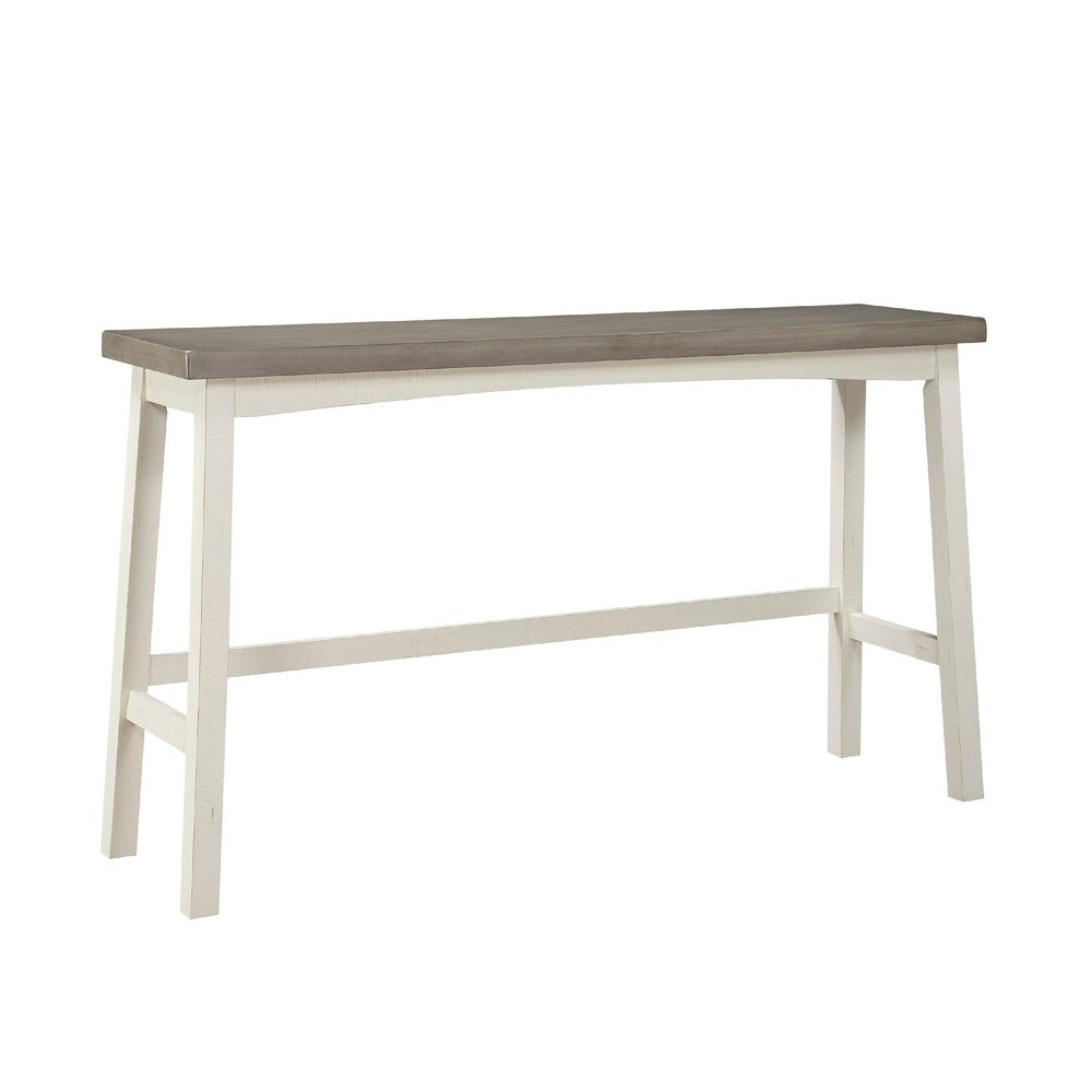 Casy 4pc Bar Height TableSet | 3 Contour Seat Stools | White and Brown BM336039